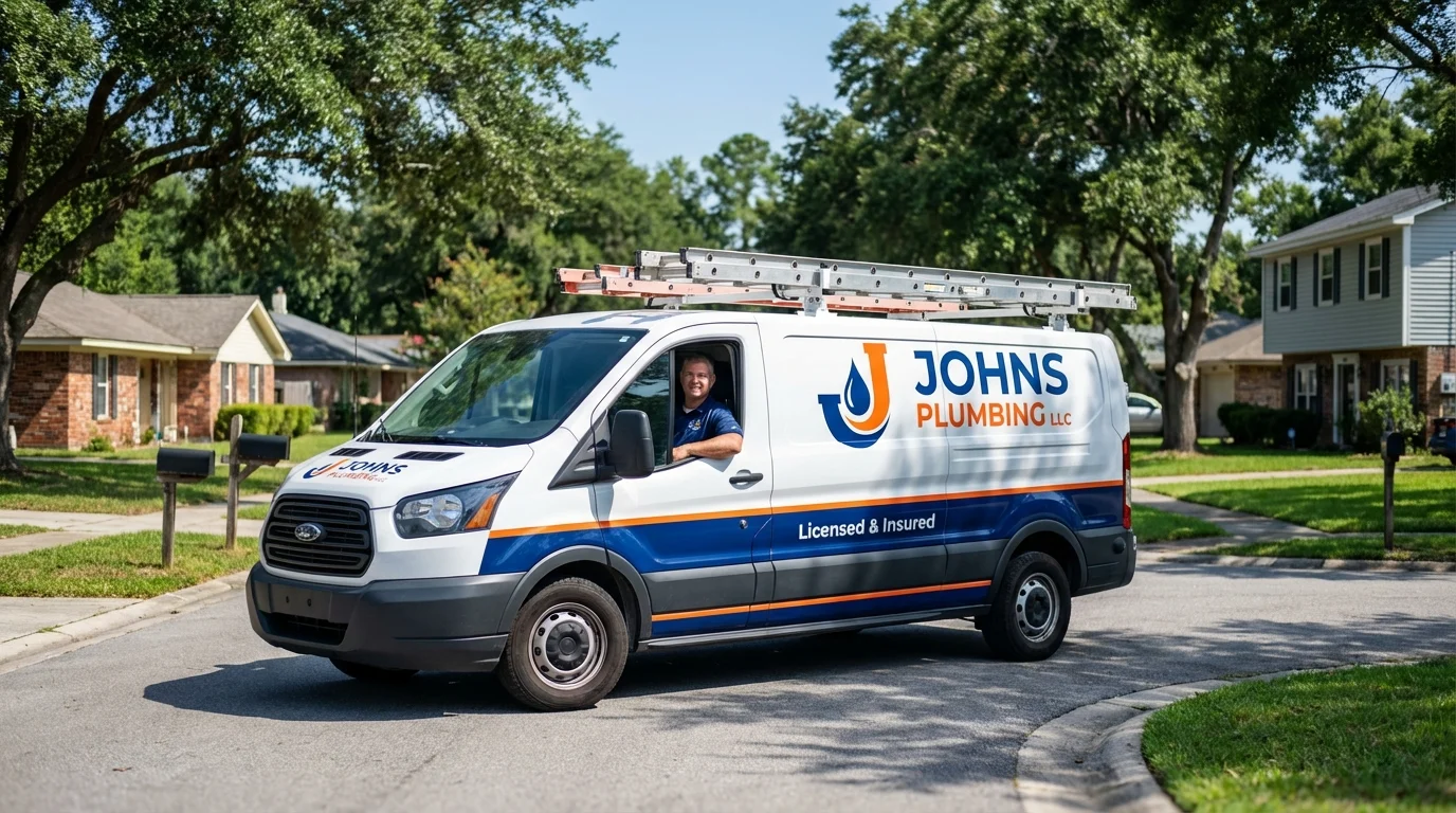 Johns Plumbing LLC service van in Hill City, KS