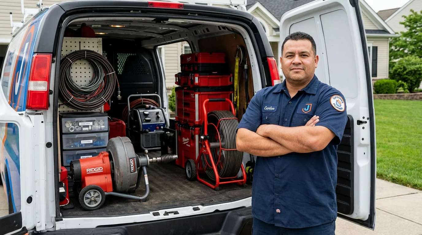 Professional drain cleaning equipment and Johns Plumbing LLC plumber in Hill City