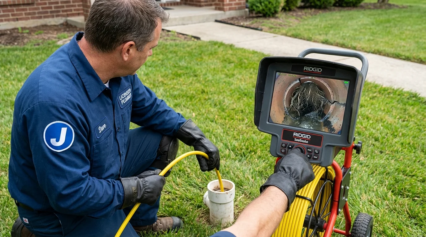 Sewer camera inspection being performed by Johns Plumbing LLC in Hill City